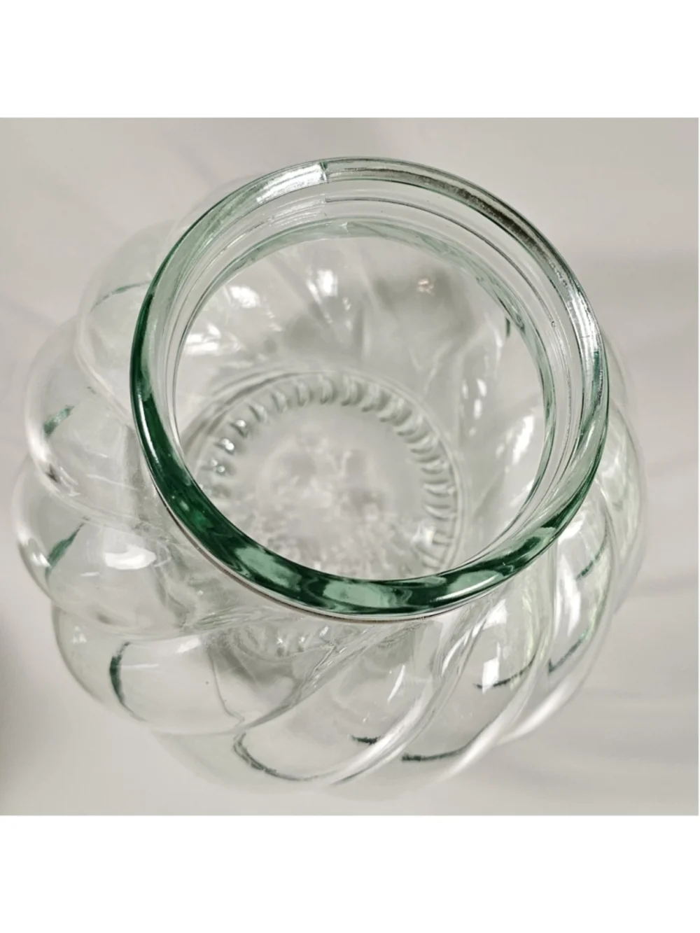 Vintage Italian SVE Glass Storage Jar Swirl Kitchen Canister Handpainted Lid